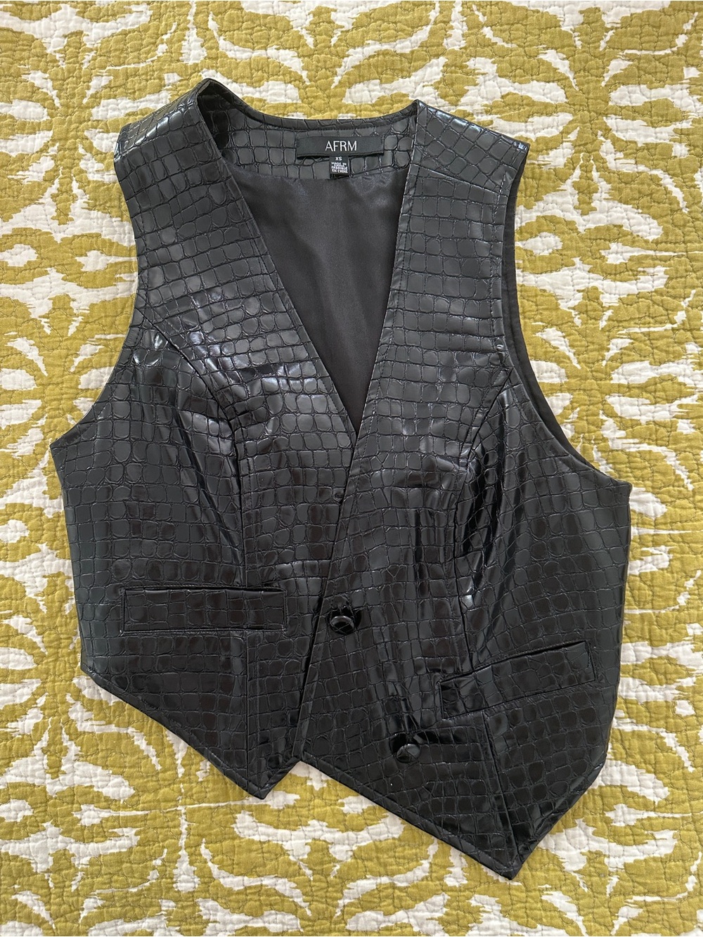AFRM Black Faux Croc Vest